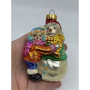Snowman Glass Christmas Tree Ornament Thomas Pacconi Hugging Snowman